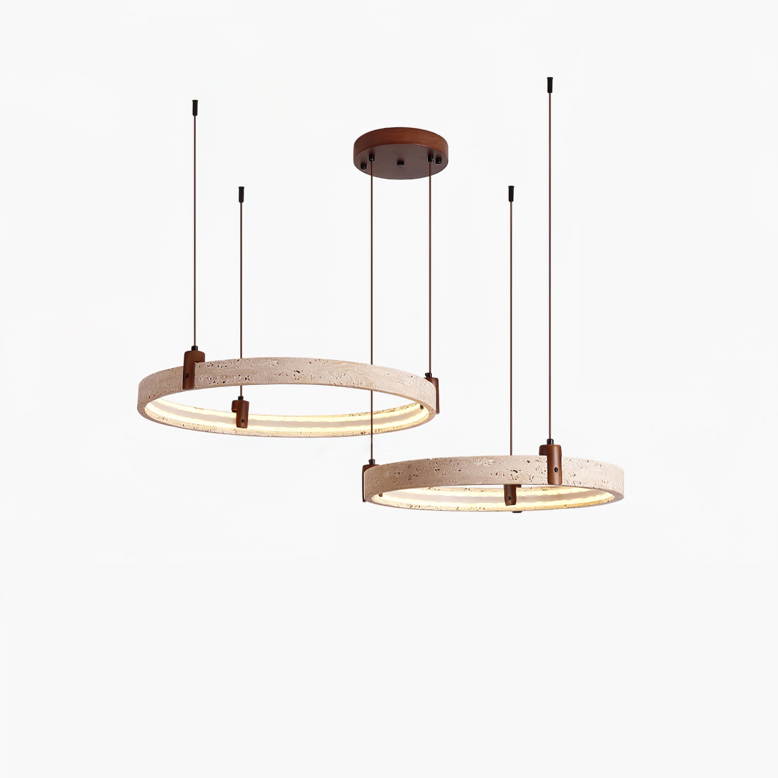 Celestial Orbit Travertine Ring Chandelier