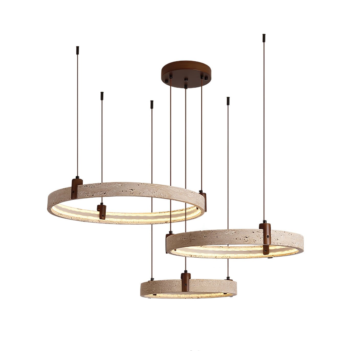 Celestial Orbit Travertine Ring Chandelier