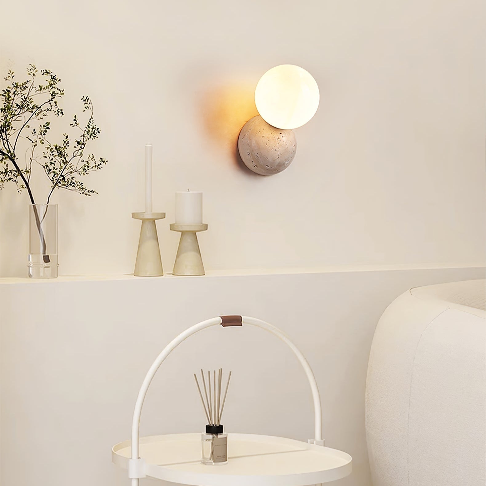 Cethair Travertine Wall Light