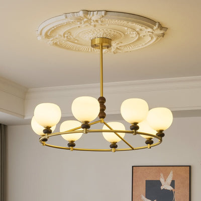 Nydoriel Premium Nordic Art Brass Wood Chandelier