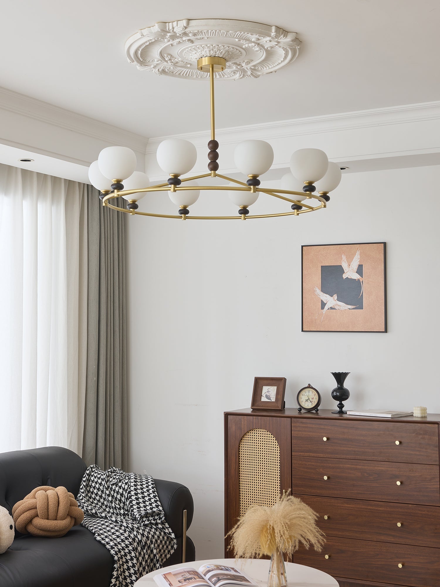 Nydoriel Premium Nordic Art Brass Wood Chandelier