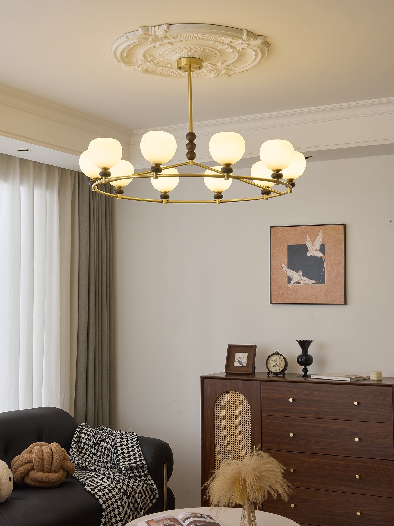 Nydoriel Premium Nordic Art Brass Wood Chandelier