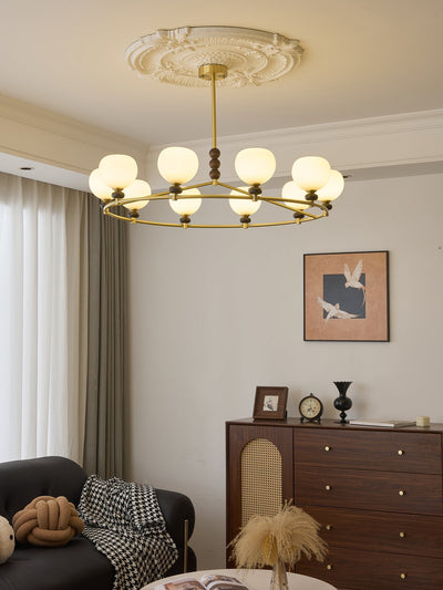 Nydoriel Premium Nordic Art Brass Wood Chandelier