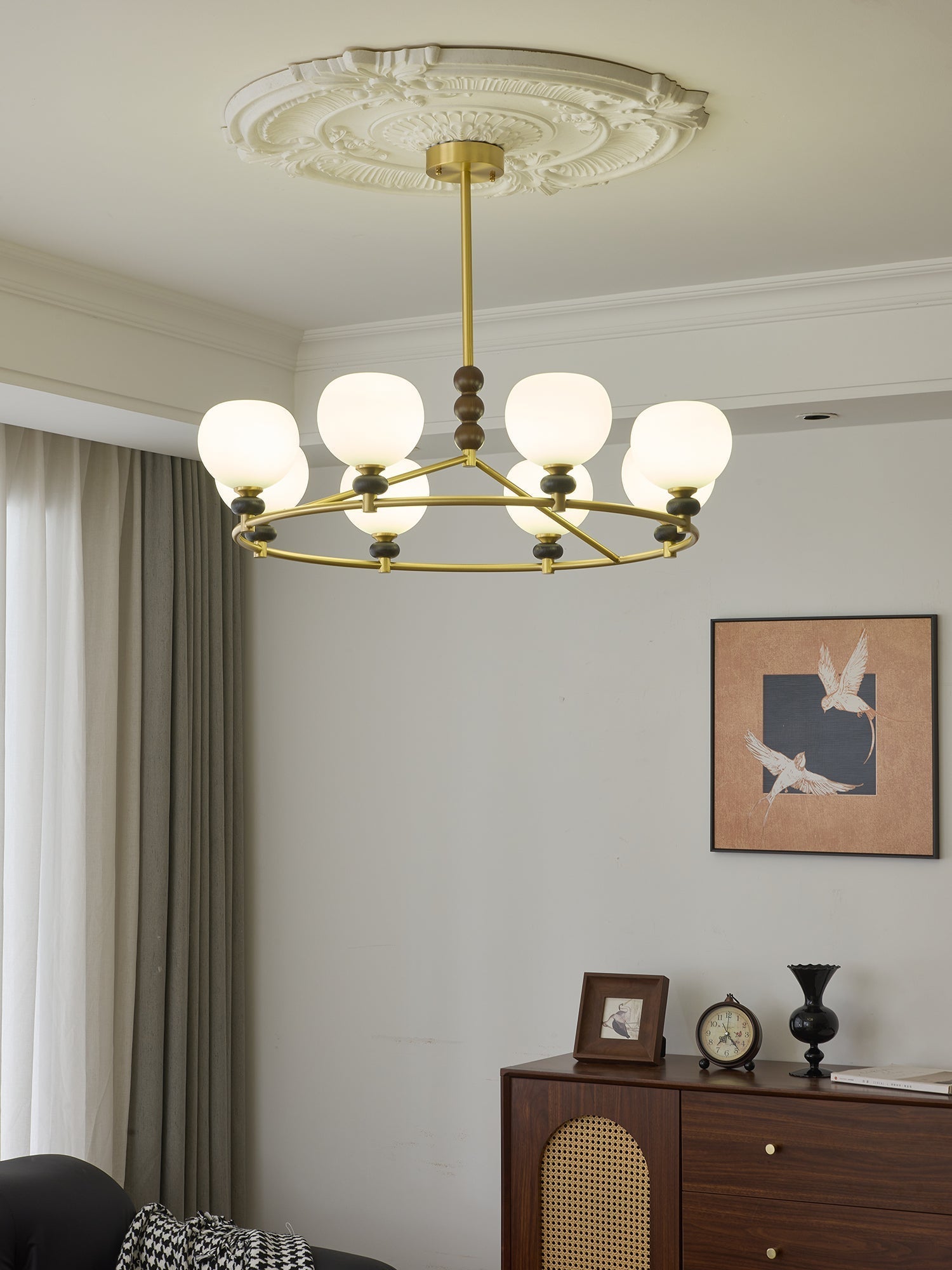 Nydoriel Premium Nordic Art Brass Wood Chandelier