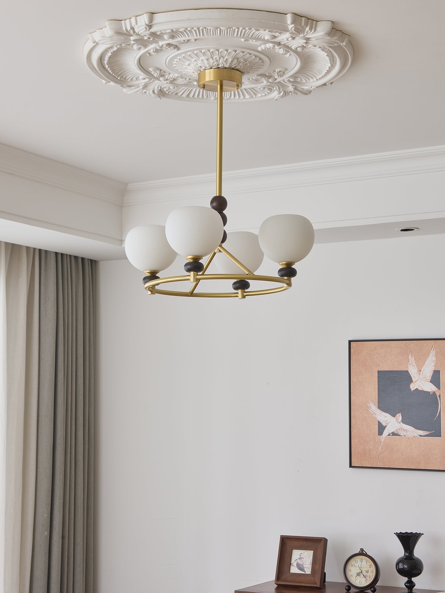 Nydoriel Premium Nordic Art Brass Wood Chandelier