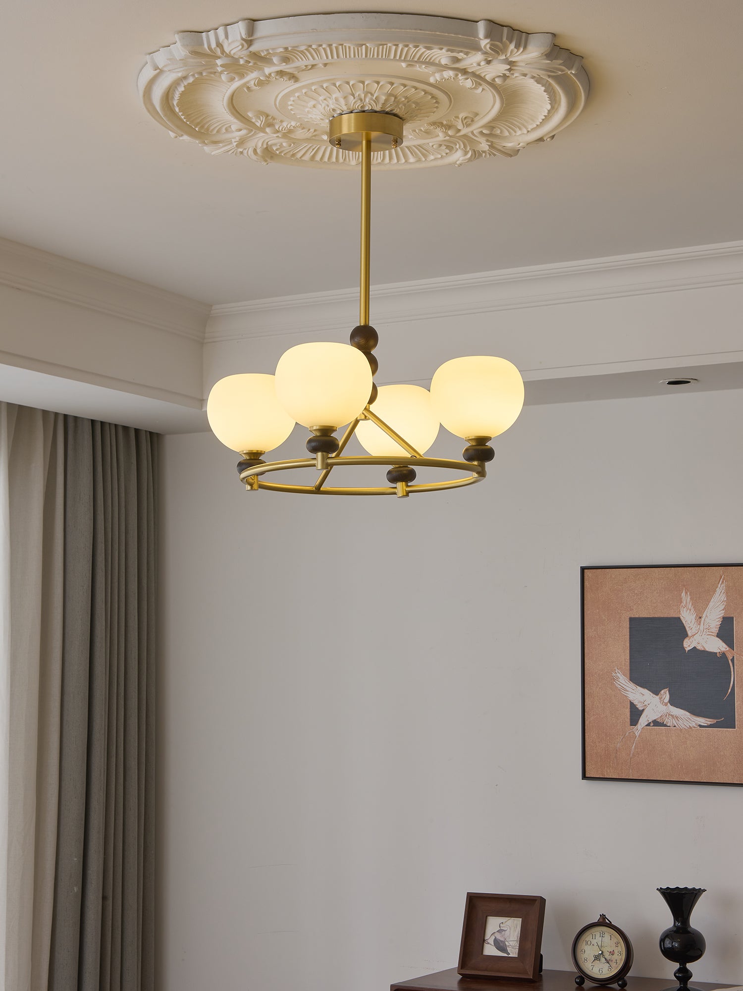 Nydoriel Premium Nordic Art Brass Wood Chandelier