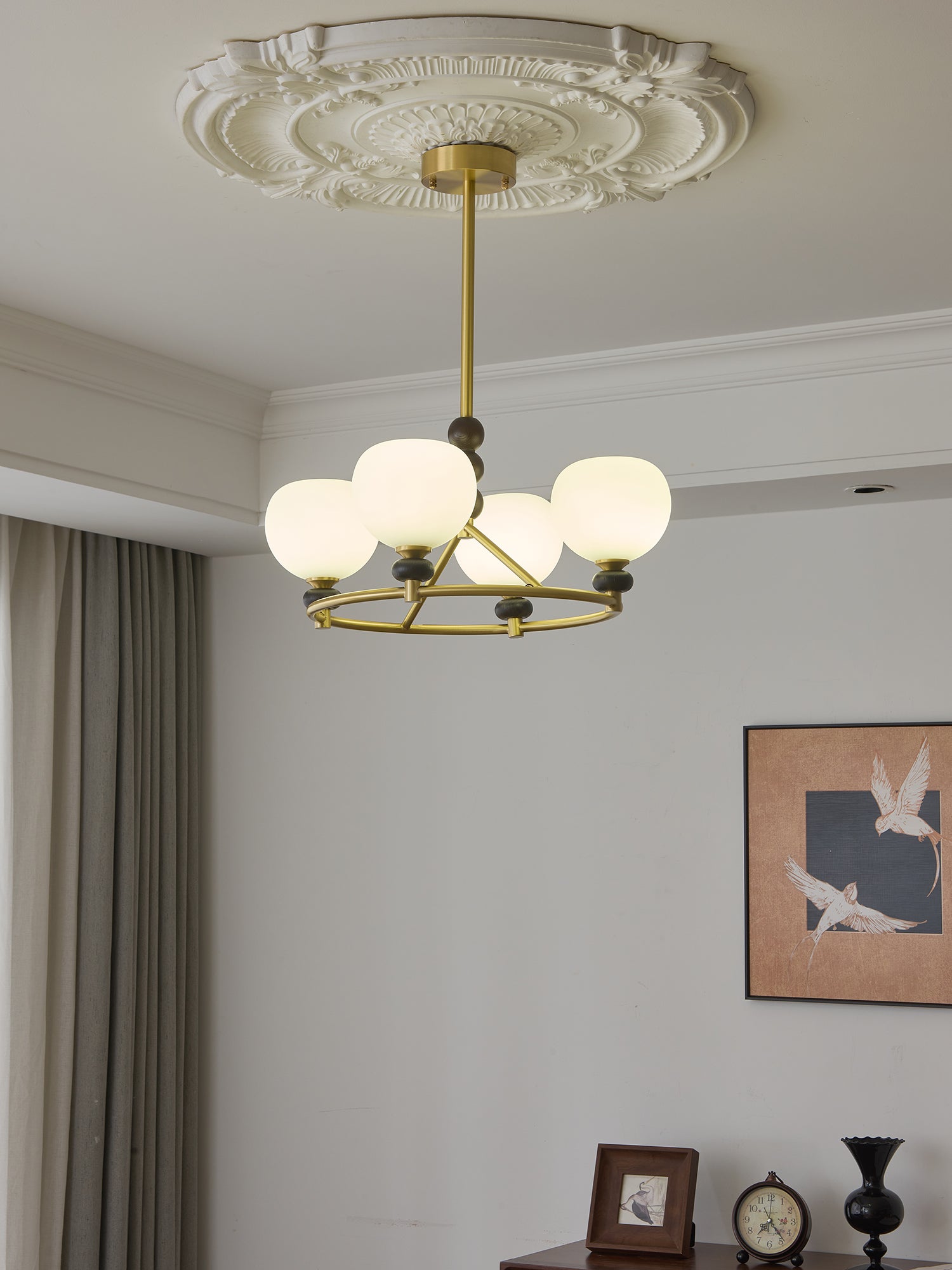 Nydoriel Premium Nordic Art Brass Wood Chandelier