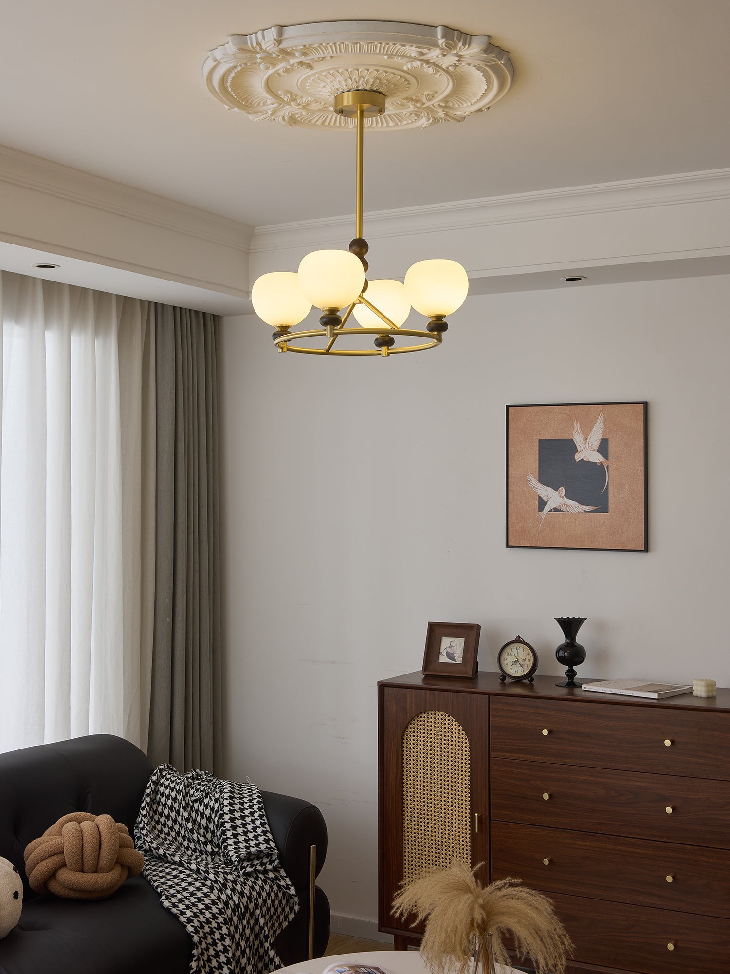 Nydoriel Premium Nordic Art Brass Wood Chandelier