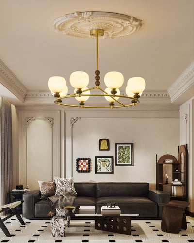 Nydoriel Premium Nordic Art Brass Wood Chandelier
