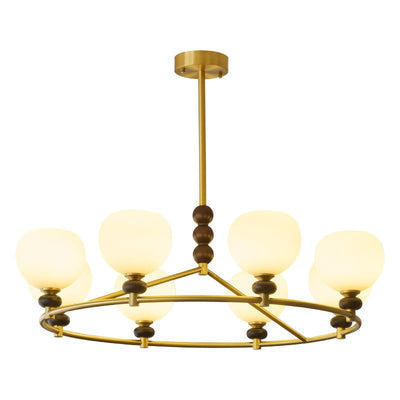 Nydoriel Premium Nordic Art Brass Wood Chandelier