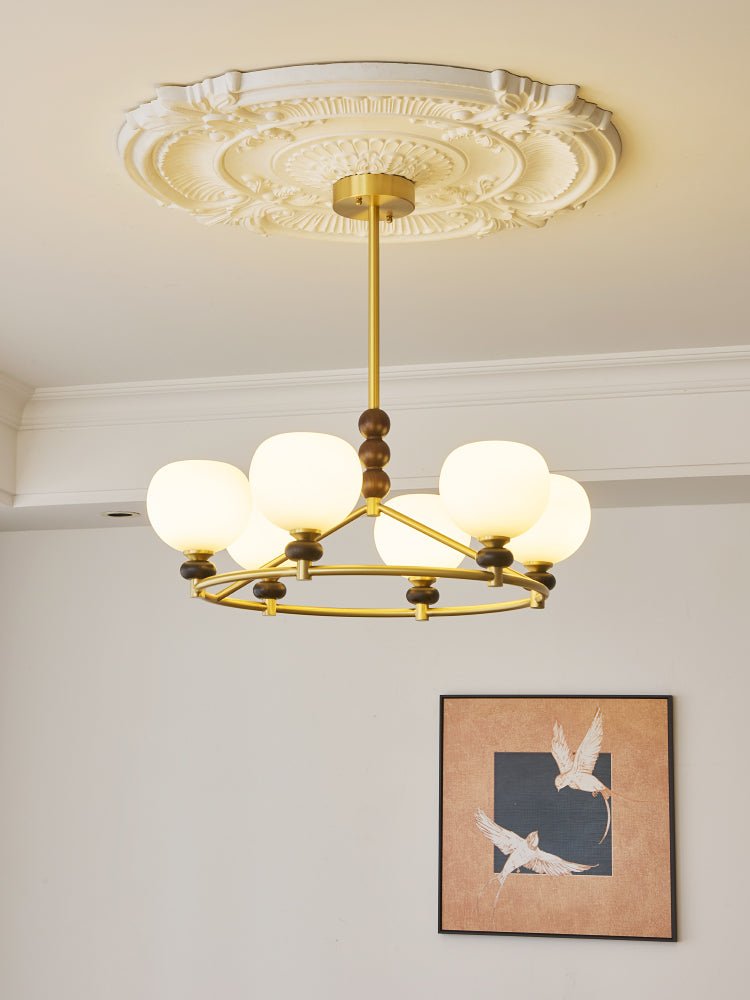 Nydoriel Premium Nordic Art Brass Wood Chandelier