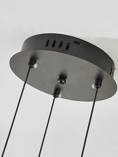 Chandelier Black White Rods and Globe Modern