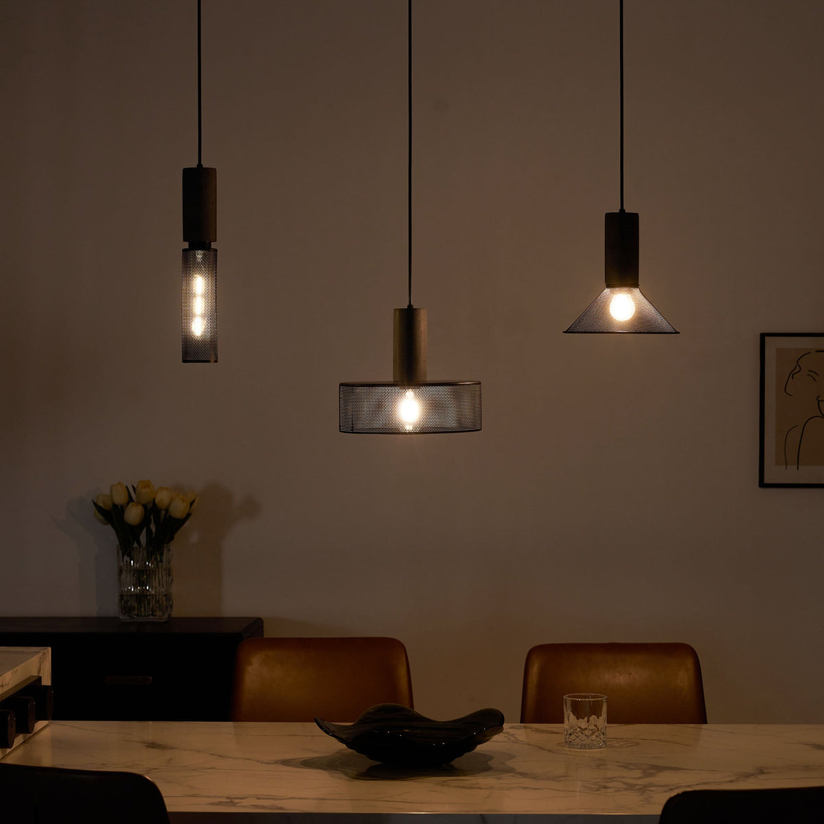 Bellwick Cement Mesh Pendant Light