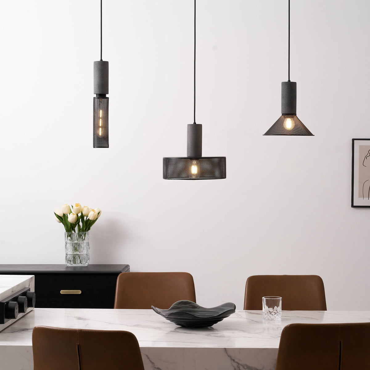 Bellwick Cement Mesh Pendant Light