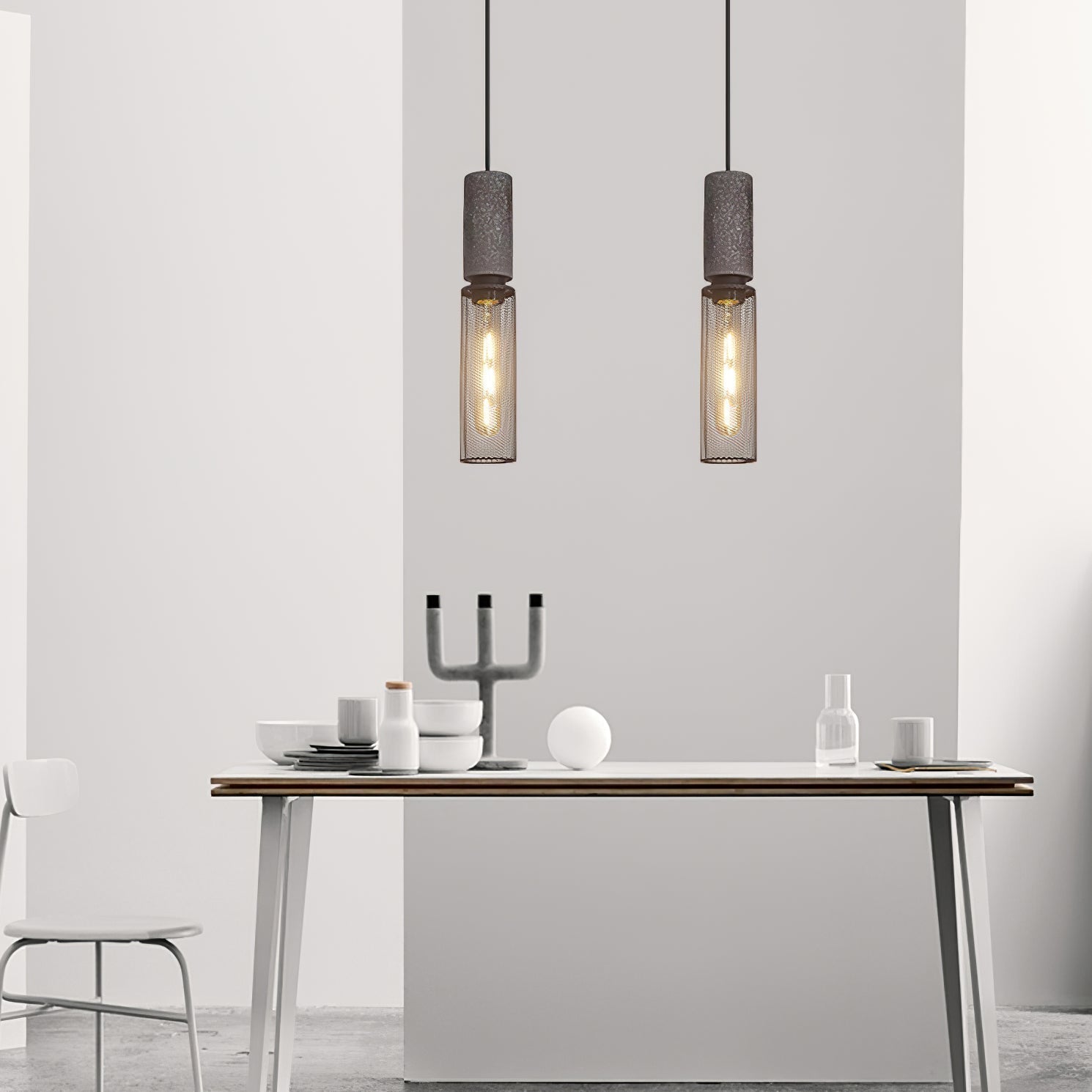 Lumeraine Cement Mesh Pendant Light