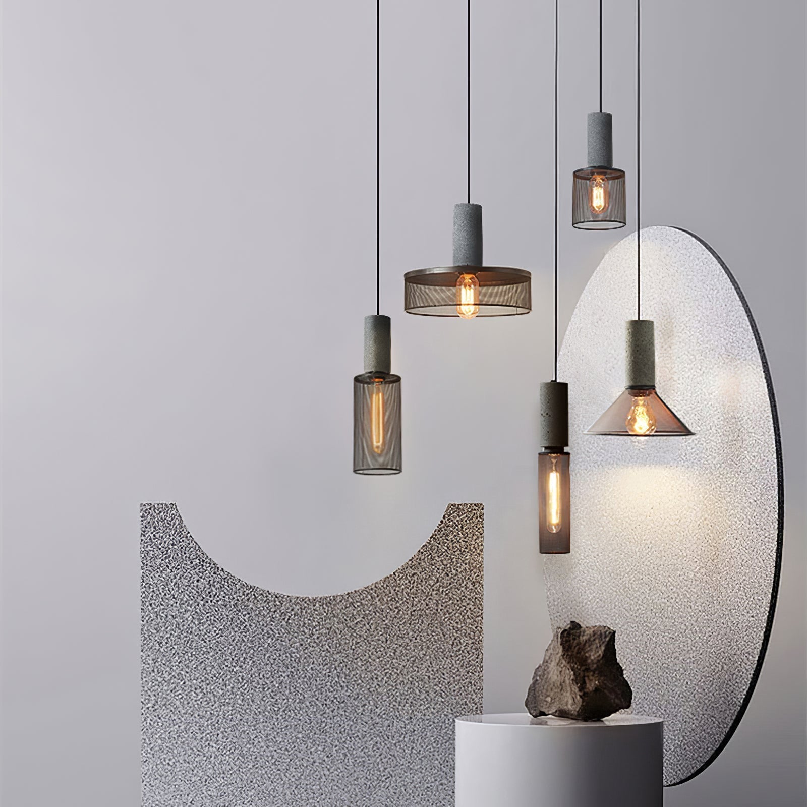 Lumeraine Cement Mesh Pendant Light