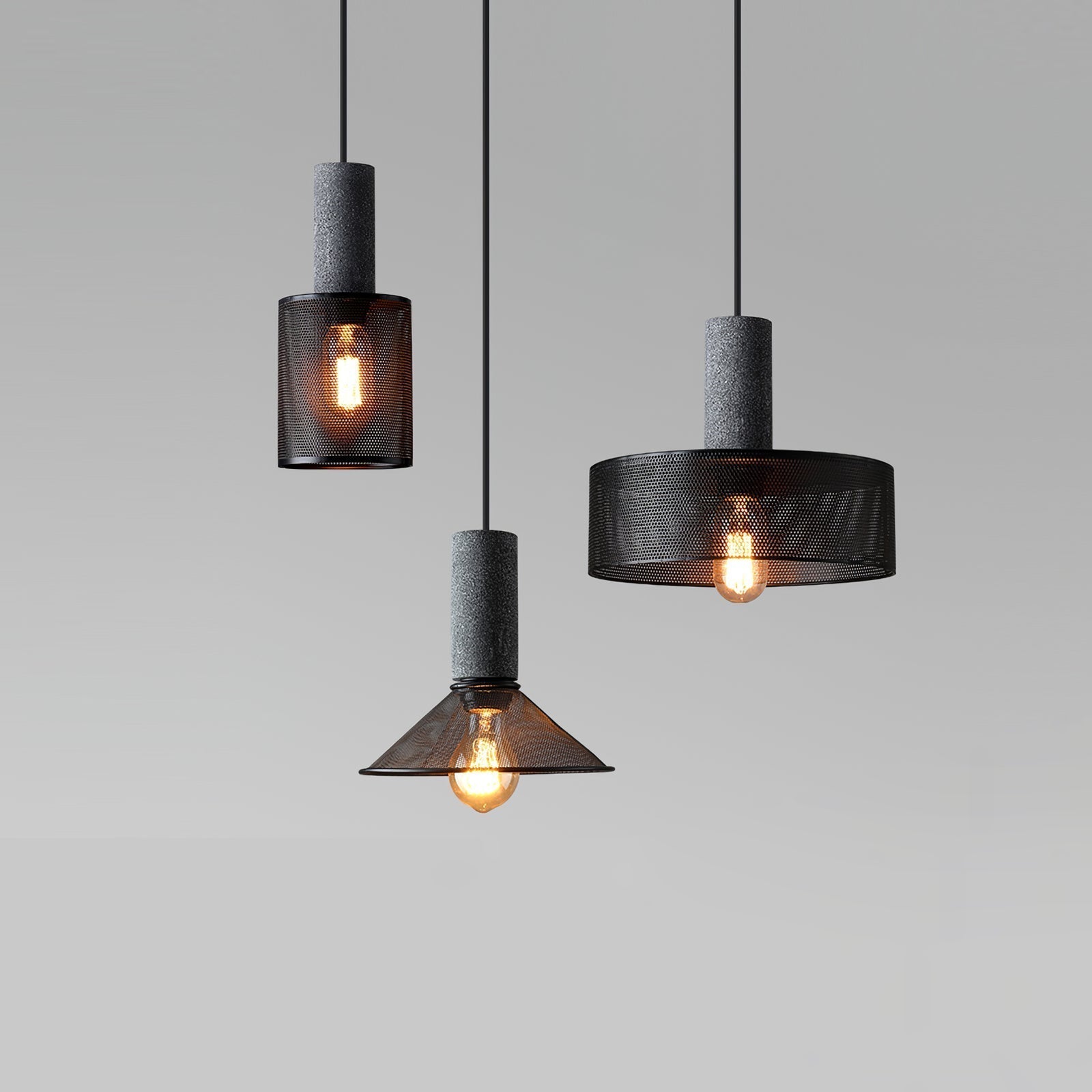 Lumeraine Cement Mesh Pendant Light