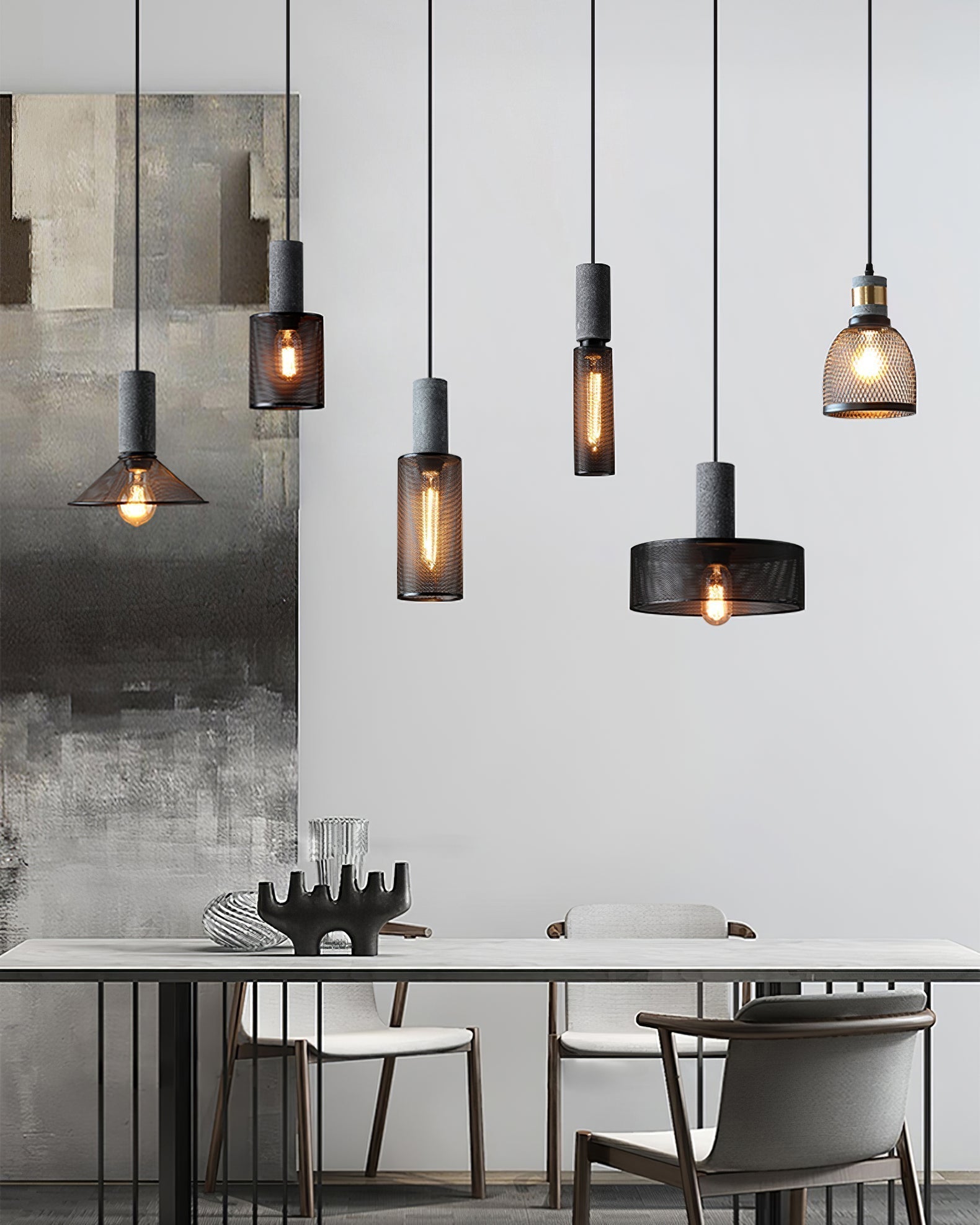 Lumeraine Cement Mesh Pendant Light