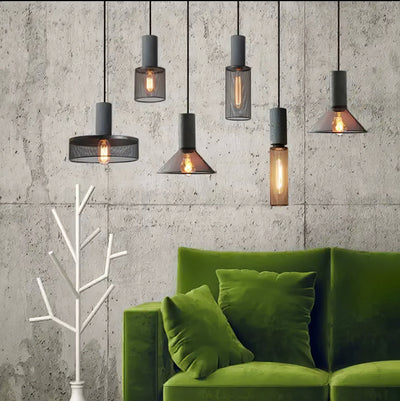 Lumeraine Cement Mesh Pendant Light