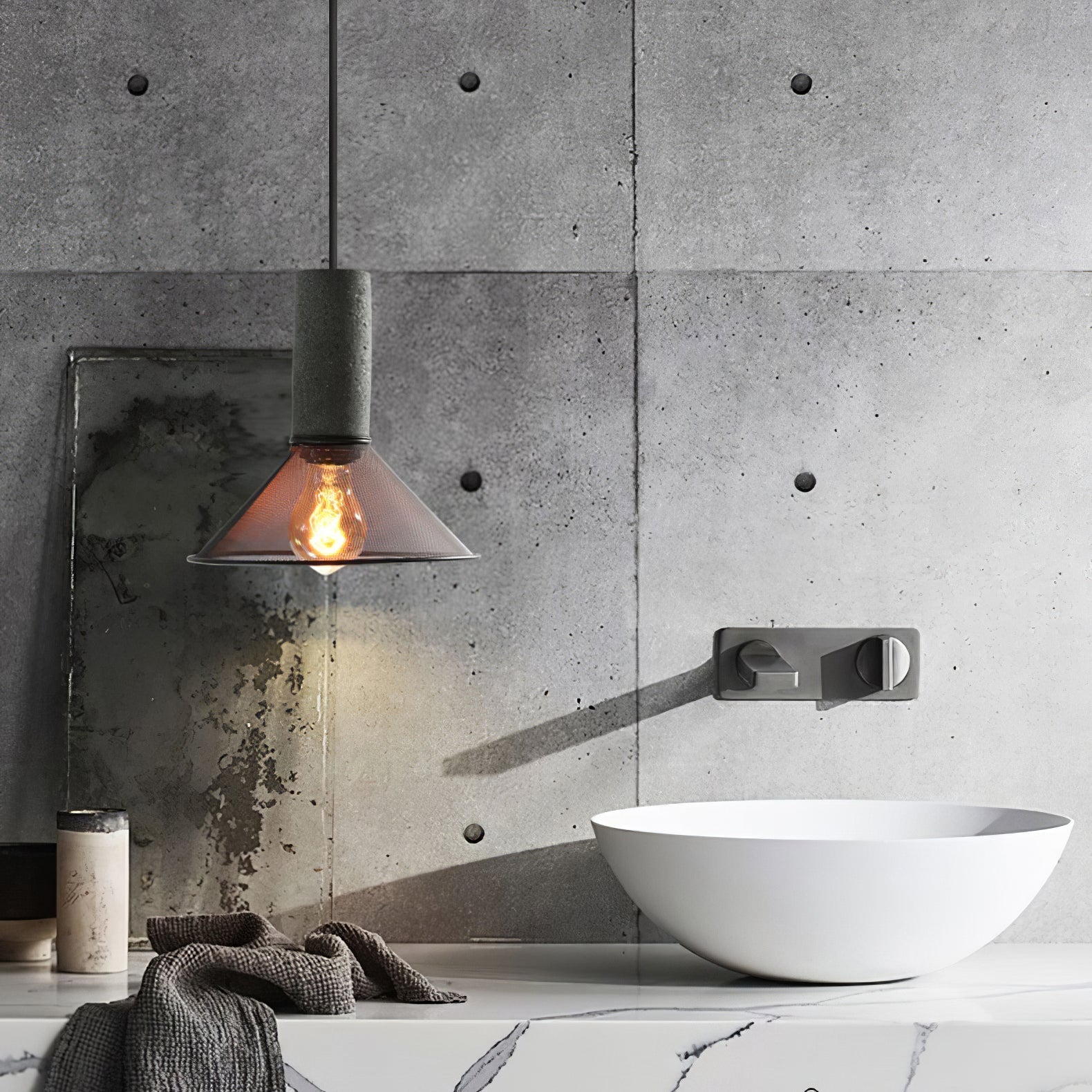 Lumeraine Cement Mesh Pendant Light