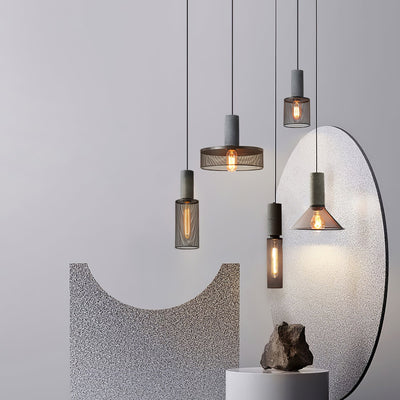 Lumeraine Cement Mesh Pendant Light