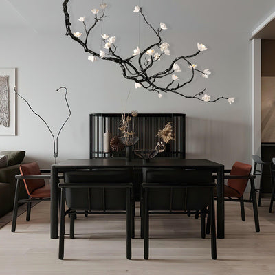 Fioeiel Chandelier Ceramic Flower Black Branch