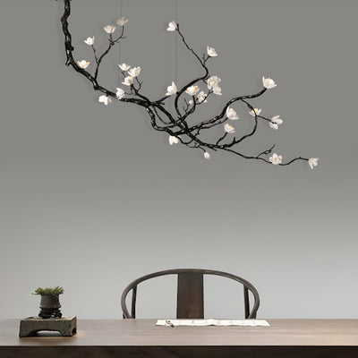 Fioeiel Chandelier Ceramic Flower Black Branch