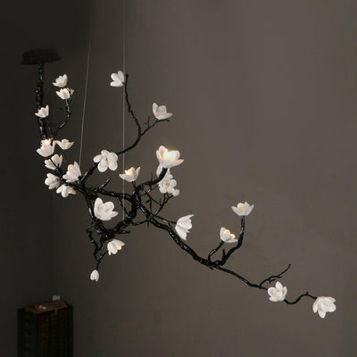 Fioeiel Chandelier Ceramic Flower Black Branch