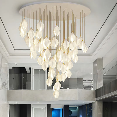 Lustra Pendant Lamp White Floral Ceramic - Neutral Decor