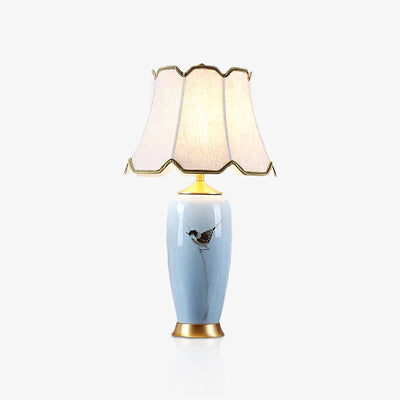Sparrow Oriental Ceramic Desk Lamp