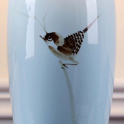 Sparrow Oriental Ceramic Desk Lamp