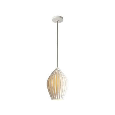 Virove Pendant Lamp Ceramic Ribbed Bone China Elegant