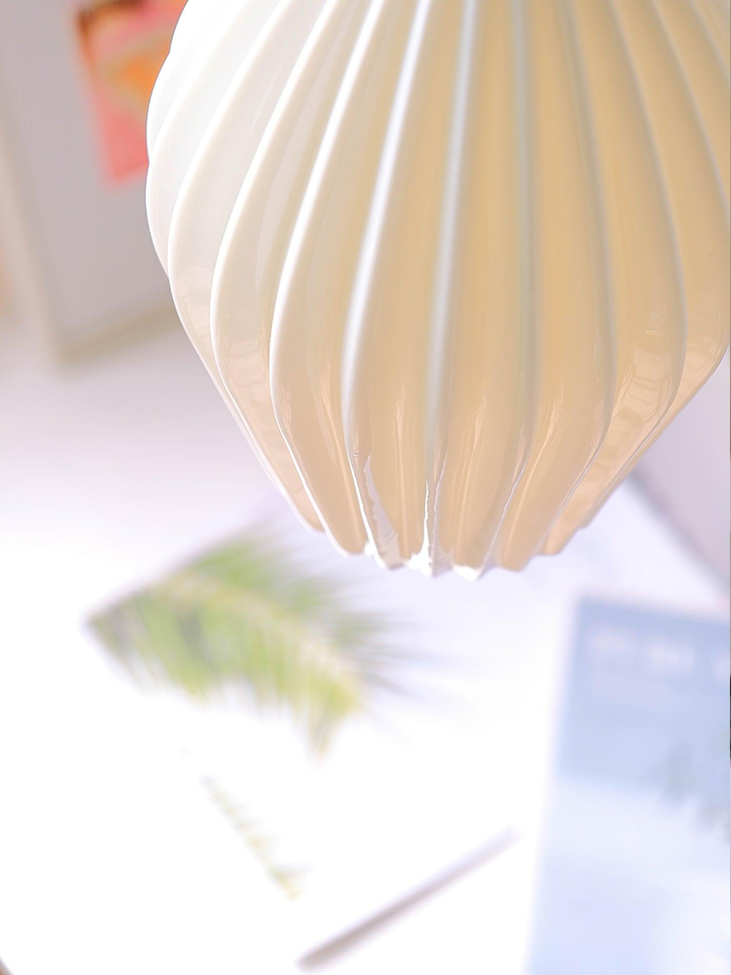 Virove Pendant Lamp Ceramic Ribbed Bone China Elegant