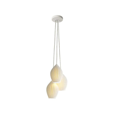 Virove Pendant Lamp Ceramic Ribbed Bone China Elegant