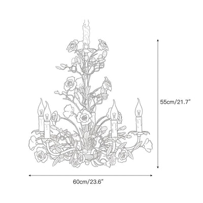 Ceramic Rose Vine Chandelier