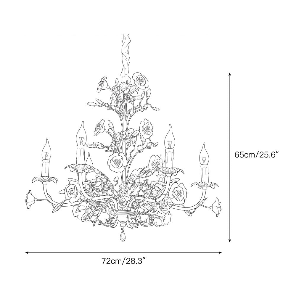 Ceramic Rose Vine Chandelier