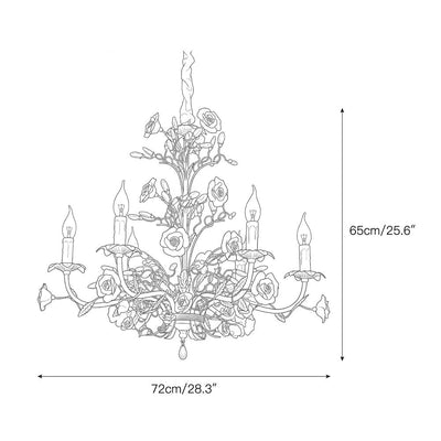 Ceramic Rose Vine Chandelier