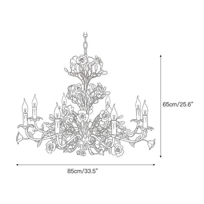 Ceramic Rose Vine Chandelier