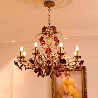 Ceramic Rose Vine Chandelier
