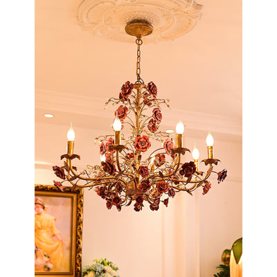 Ceramic Rose Vine Chandelier
