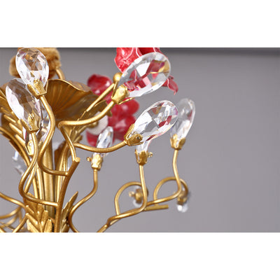 Ceramic Rose Vine Chandelier