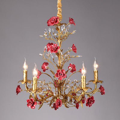 Ceramic Rose Vine Chandelier