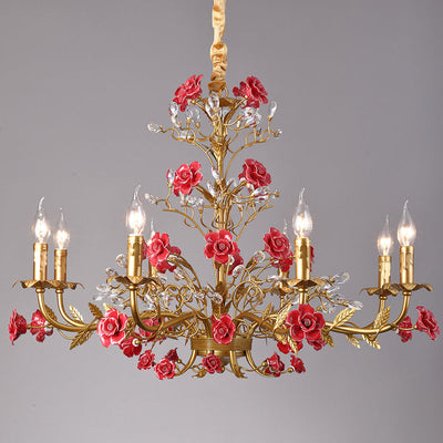Ceramic Rose Vine Chandelier