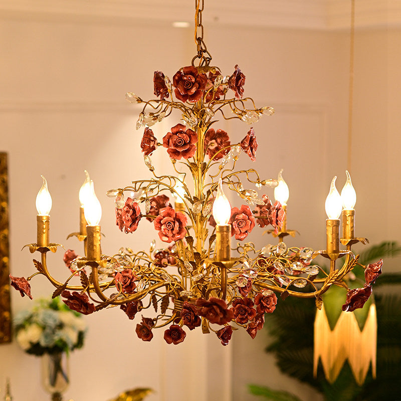 Ceramic Rose Vine Chandelier
