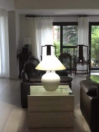 Lumian Fabric Ceramic Rustic Table Lamp
