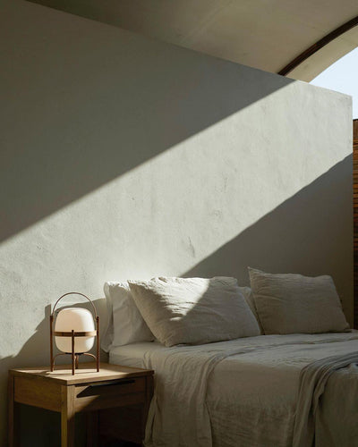 Lethra Wood Glass Table Lamp