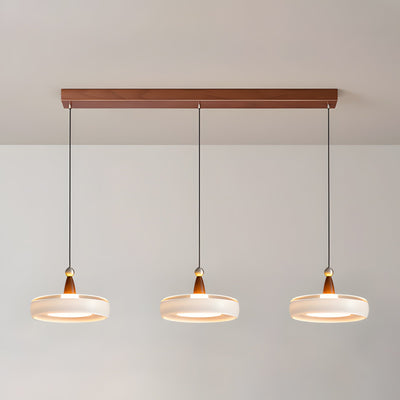 Penrose Wood Glass Linear Pendant Light