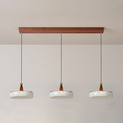 Penrose Wood Glass Linear Pendant Light