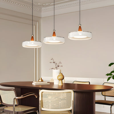 Penrose Wood Glass Linear Pendant Light