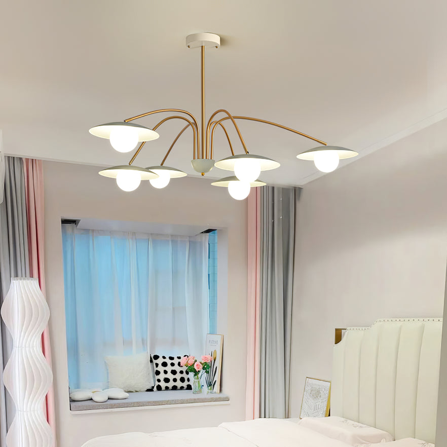 Lark Chandelier with Art Deco-Inspired Mushroom